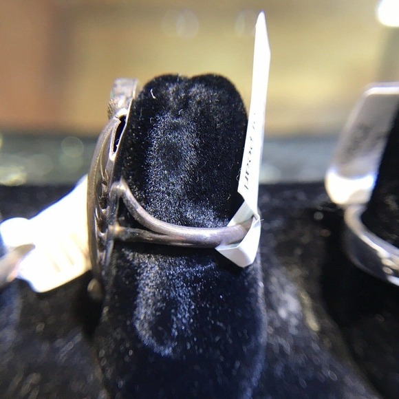 Turquoise/Quartz Ring Sz6.75 Round/Oval Silver 925 NWT (All Stones Simulated) - Picture 6 of 8